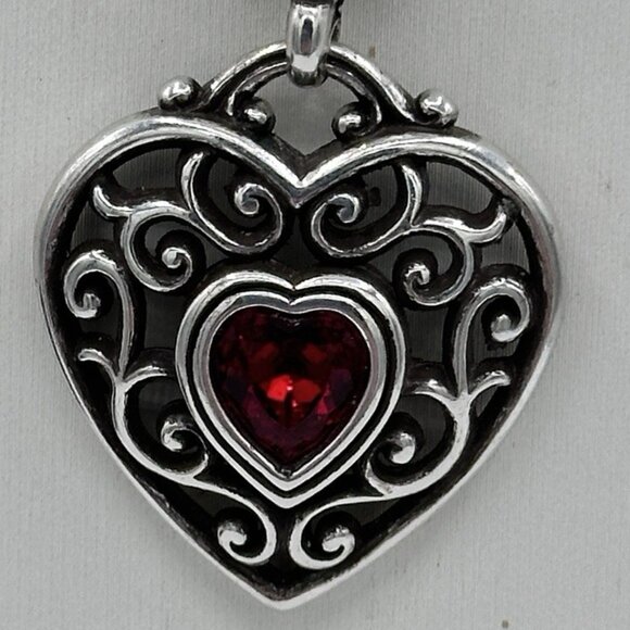 Brighton "Love Your Heart" Go Red for Women Reversible Silver Plated Necklace - Picture 1 of 10